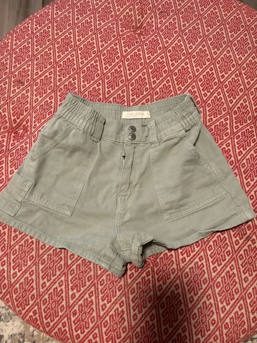 Vanilla Star Women’s Light Sage Green Cargo Shorts